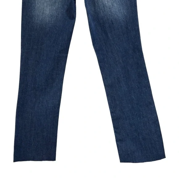 Oat Mid Rise Mini Cropped Flare Blue Jeans Raw Hem NWT Women's Size 24 or 00 - Picture 12 of 12